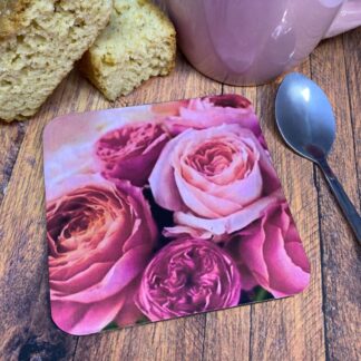 CS1202 Bright Pink Flower Coaster 90x90mm