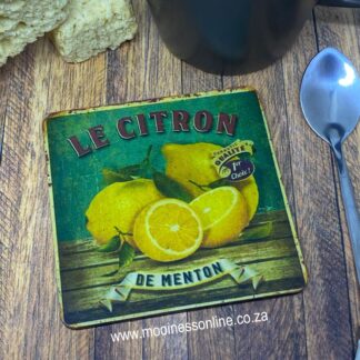 CS1932 Vintage Lemon Coaster 90x90mm