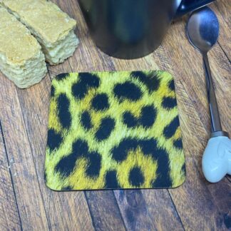 CS2406 Brown Leopard Print Coaster 90x90mm