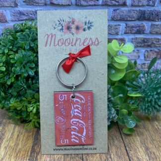 KRL0206 Coca Cola Drink Wood & Resin Keyring 35x50mm