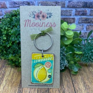 KRL1901 Lemonade $2 Wood & Resin Keyring 35x50mm