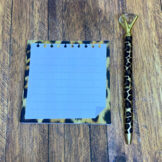 NOTE0603 Brown Leopard Print Notepad 90x90mm