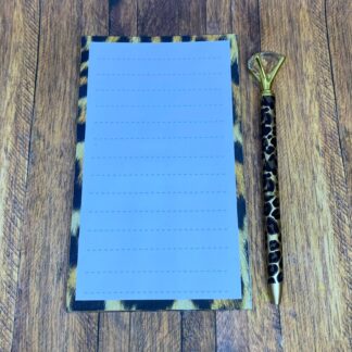 NOTE0603TDL Brown Leopard Print Notepad 160x90mm